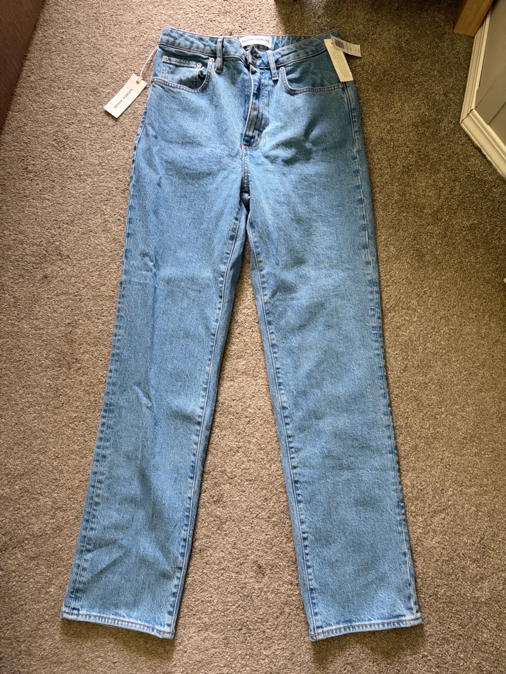 Denim Forum Light Blue Straight-Leg Women's Jeans